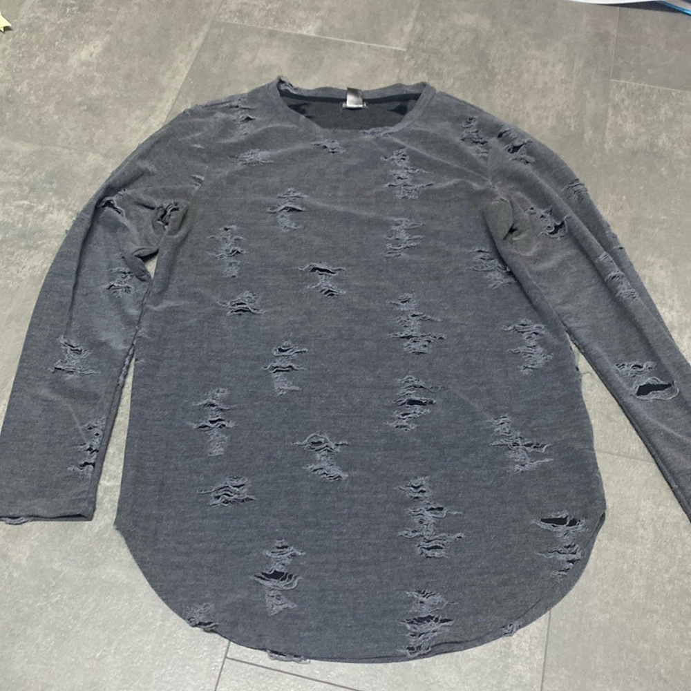 Divided Distress Long-Sleeve Shirt